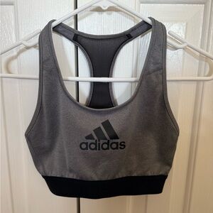 Adidas Charcoal and Black Sports Bra